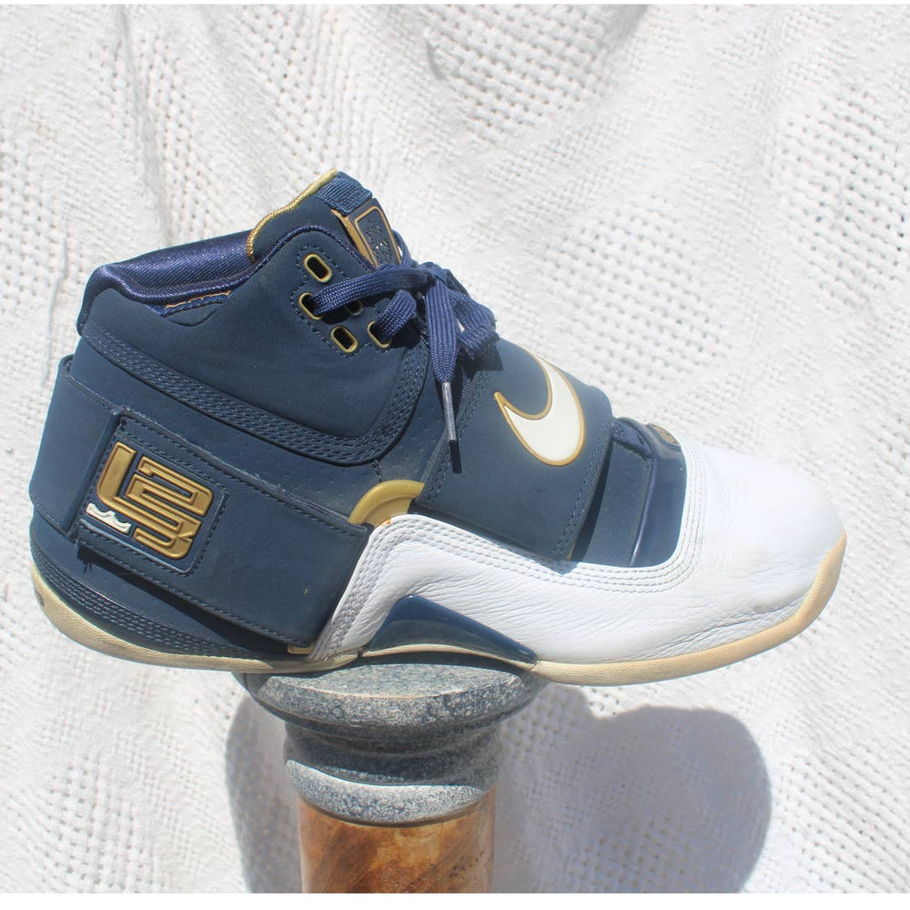 Nike Lebron Zoom Soldier Dunkman Navy Blue White Size 10.5